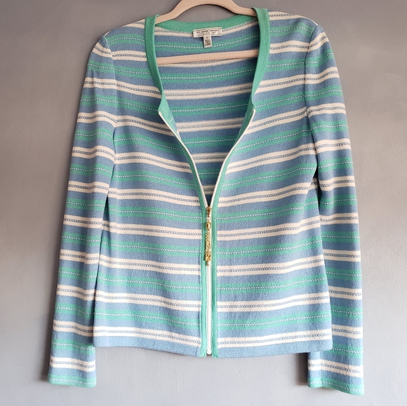 ST. JOHN SPORT, MARIE GRAY, VINTAGE SWEATER, BLUE, GREEN, SIZE S, M, NEW - Picture 2 of 13